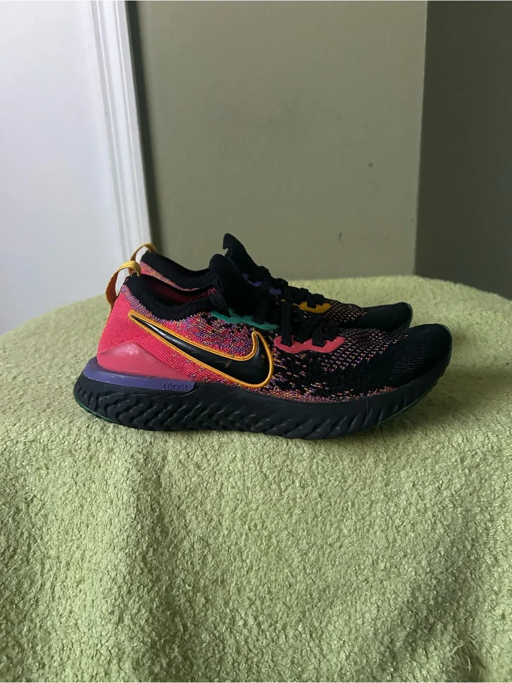 Nike Women’s Black Sneakers with Pink, Teal & Yellow Accents Ck0818-001